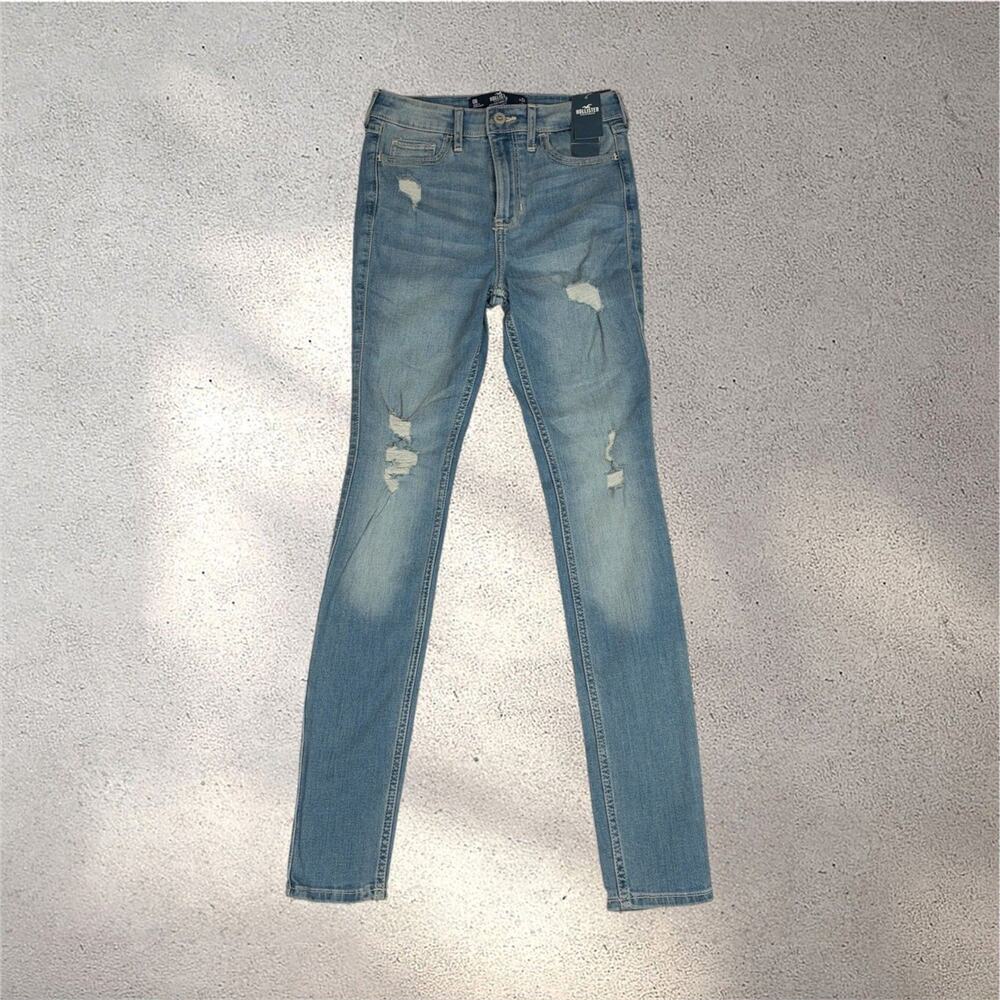 Hollister High Rise Super Skinny Jeans Women’s Size 0 24x30 Distressed NWT Y2K